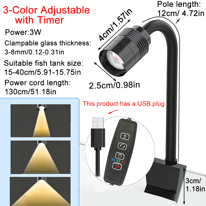 Projecteur USB 3W pour aquariu - Marine Aquarium Lamp avis et prix